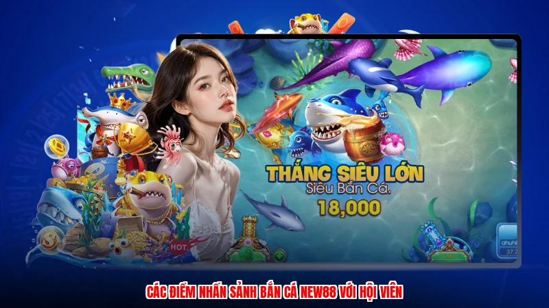 Các điểm nhấn sảnh bắn cá NEW88 với hội viên